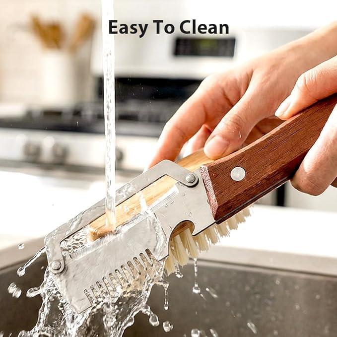 3-in-1 Stainless Steel Vegetable Peeler & Julienne Slicer – Wooden Handle